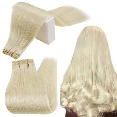 Sew in Weft Human Hair Extensions Double Weave Real Human Hair Bundles Straight - Picture 68 of 94