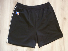 VTG RUSSELL Misses Gym Shorts Women L Black Pique Knit Drawstring Made In USA