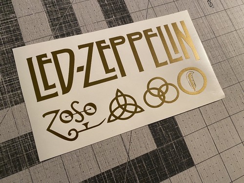 Vinyl Decal for Window - Led-Zeppelin Logo with Symbols, Various Sizes & Colors - Picture 3 of 6