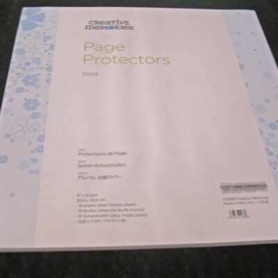 1 Pkg. Creative Memories 12 x 12 Sealed  PAGE PROTECTORS - True Size - 1 PKG