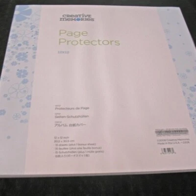 1 Pkg. Creative Memories 12 x 12 Sealed PAGE PROTECTORS - True Size - 1 PKG
