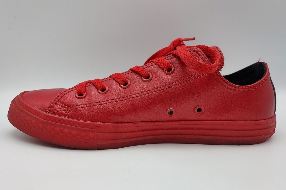 Converse All Star Low Top All Red Junior Size 6 Triple Red