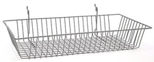 Only Hangers Chrome Slatwall Gridwall Multi Basket 24" W x 12" D x 4" H- 1 piece