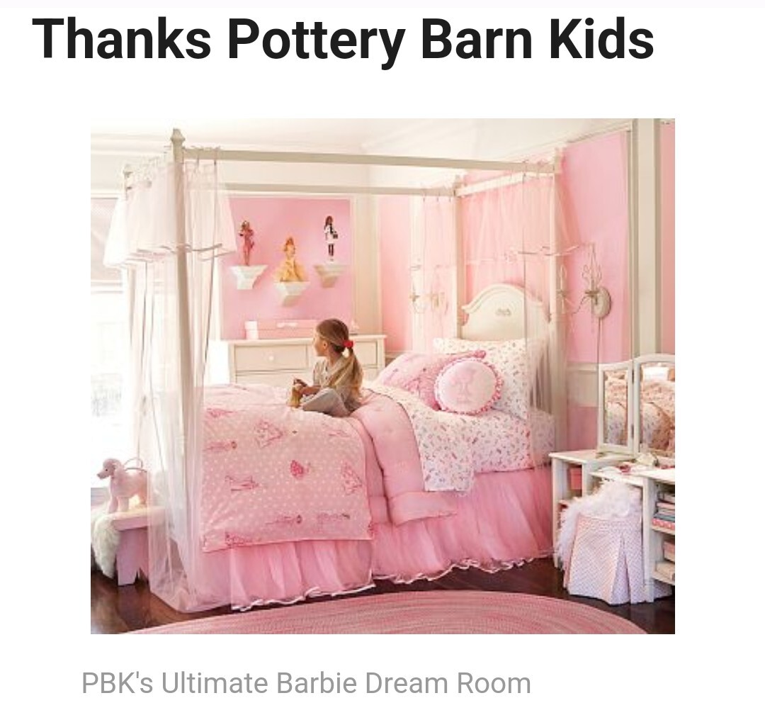 Pottery Barn Ultimate Barbie Dream Room Twin Duvet, Throw Pillow
