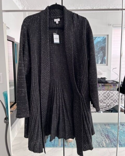 AVENUE Black Sparkle Cardigan Sweater (18/20) NWT | eBay