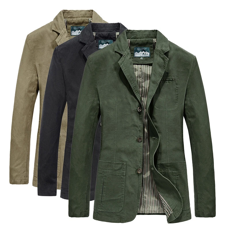 Mens casual cotton blazer discount