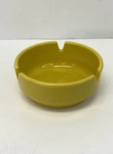 Yellow GES Line Melamine Atomic Cigarette Ashtray 301 Round 3” Vintage MCM USA