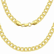 Herren Kette Gold vergoldet Panzerkette 24 Karat Halskette WASSERFREST K6080DL