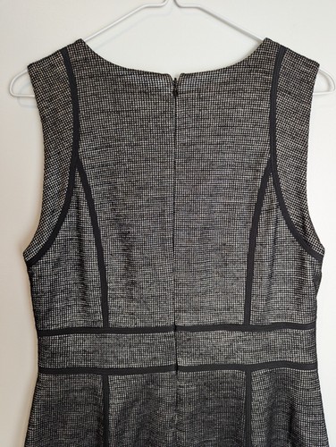 Abito Ann Taylor donna taglia 12 nero mini pied de poule senza maniche tubino carriera - Foto 11 di 14