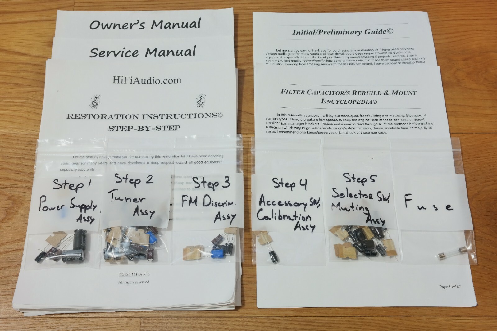 Sansui TU517 tuner rebuild restoration recap service kit fix repair