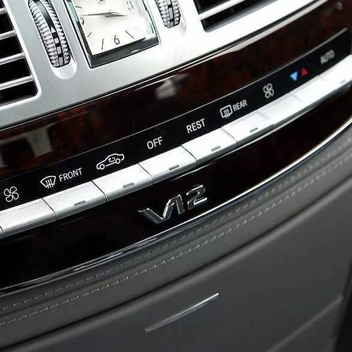 Consola central trompeta cromada "V12" emblema insignia para Mercedes Benz Maybach S - Imagen 8 de 14