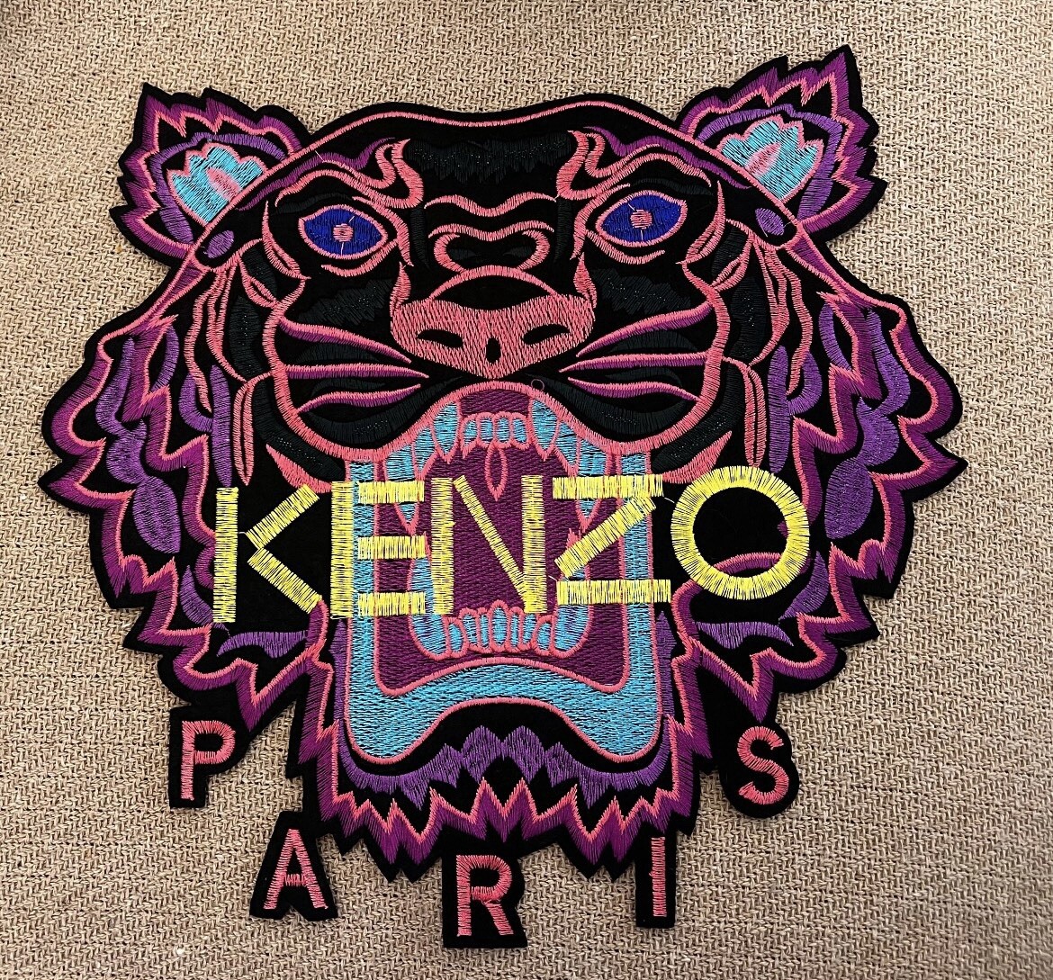 【関税&送料込】Kenzo T-Shirt With Logo Patch Kenzo Type Logo Heat Adhesive Embroidered Patch. For T-Shirt