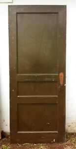 Details About 30 X78 Antique Vintage Old Solid Wood Wooden Fir Pine Interior Door 3 Flat Panel