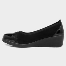 WOMENS LADIES BLACK WEDGE SHOES WOMEN BEIGE LOAFER CASUAL LOW WEDG HEEL  SHOES