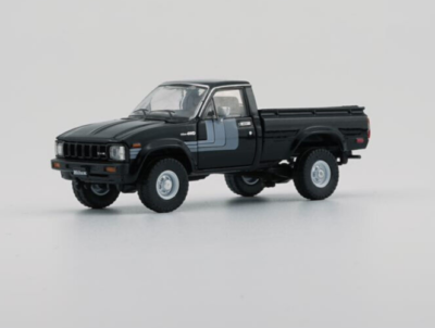 BM Creations 1980 Toyota Hilux - Black - LHD 1:64 Scale Diecast