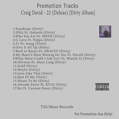 R&B.. White CD. Craig David - 22 (Deluxe) [Dirty Album]