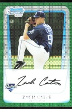 2011 9188A Bowman Chrome Prospects Green X-Fractors AUTOGRAPH Zach Cates Auto