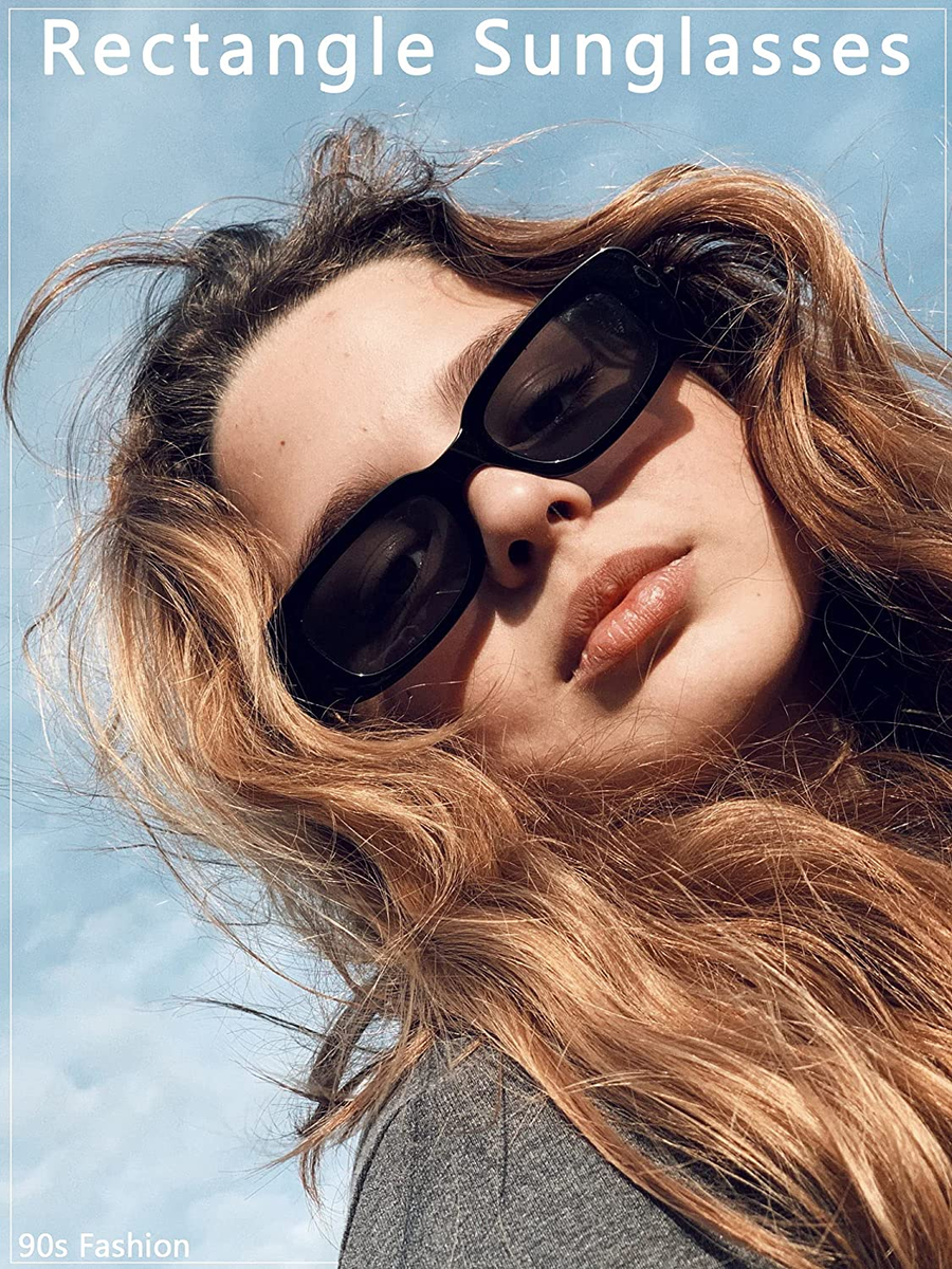 Ulknyss Occhiali da Sole Donna Polarizzati Quadrati Occhiali da Sole Alla Moda 2 paia Occhiali Sole Retrò UV400 Protezione