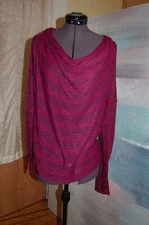 Splendid Knit Top Small Shirt  Burgundy Long Sleeves Cowl Neck Ladies Sweater 