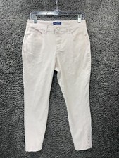 Bandolino Lisbeth Cropped Pants Women's 6 Light Pink Skinny Ankle Button Preppy