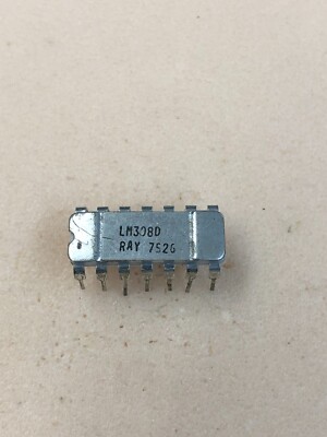 QTY-1 LM308D Raytheon LM308 14-PIN CERAMIC DIP RARE VINTAGE 1975