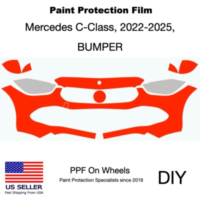 Mercedes C-Class, Base, 2022-2025, Pre-Cut Kit DIY, PPF, BUMPER