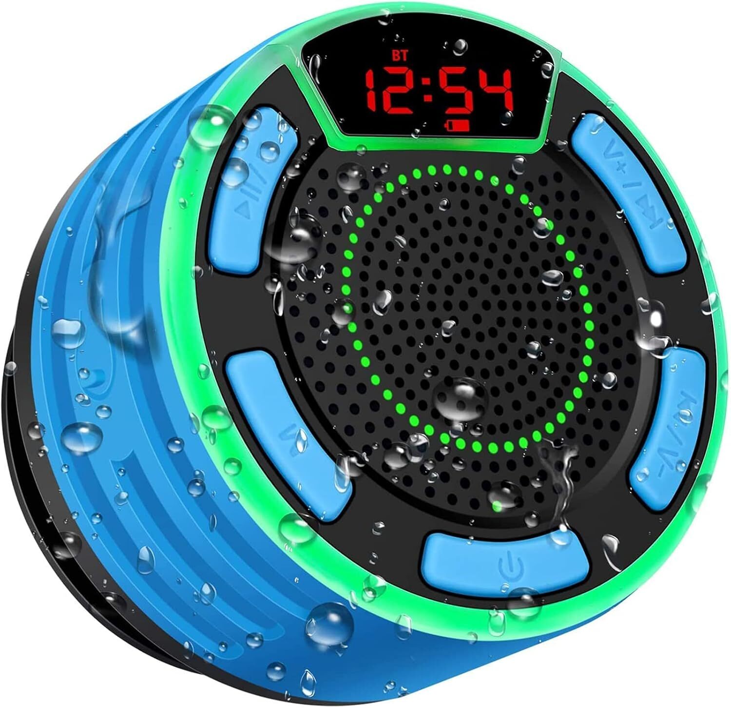 IPX7 Waterproof Speaker, Bluetooth Portable Wireless Shower Speakers BLUE-image