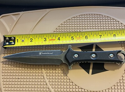 Smith & Wesson SWF606 Dual Edged Spear Point Full Tang Boot Knife W/Sheath MINT