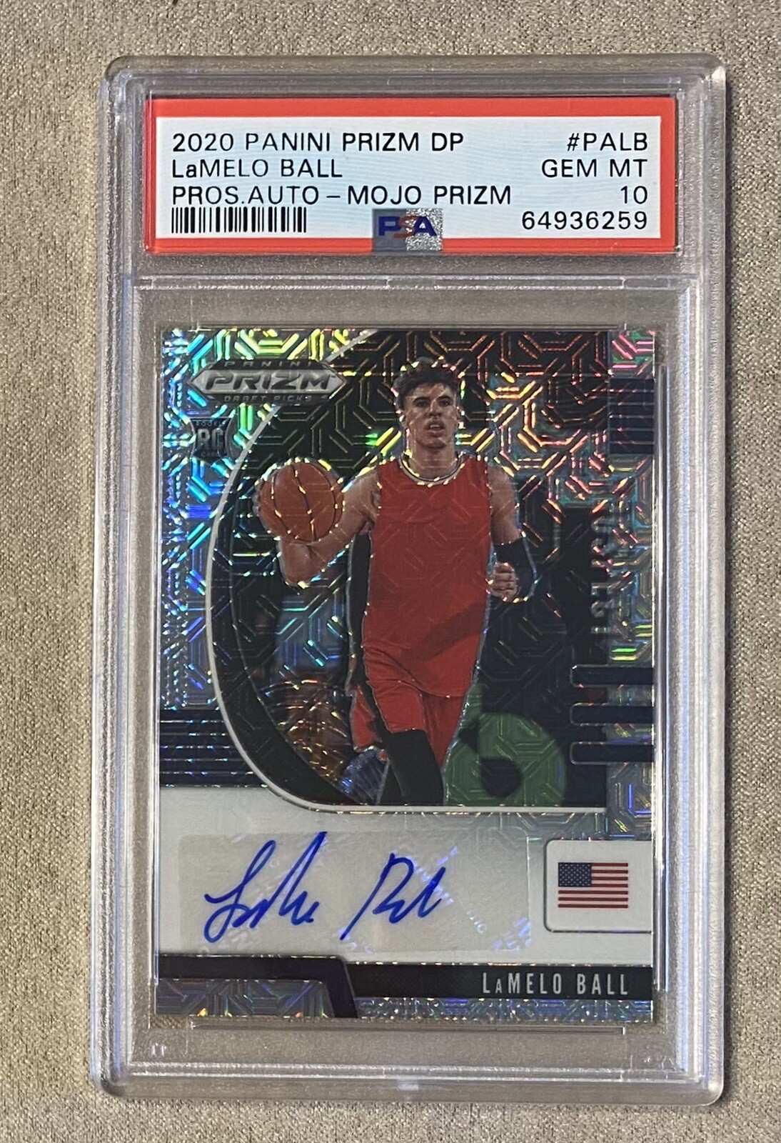 LaMelo Ball RC Auto /25 PSA 10 Mojo Prizm DP 2020 Rookie Pop 7 Rare Hornets 🔥