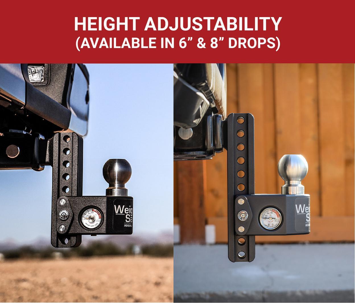 Weigh Safe Trailer Hitch - Steel Weigh Safe Adjustable Drop Hitch - 6" Drop & 2