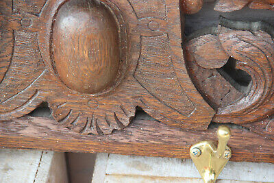 Buy Antique French Oak Wood Carved Lions Castle Pediment Coat Rack Wall
