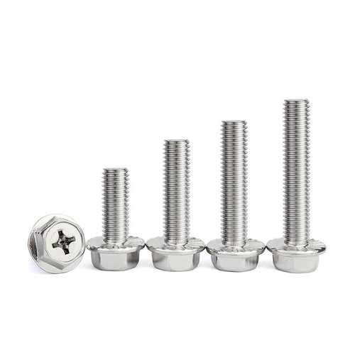 M3 M4 M5 M6 M8 Phillips Flanged Hexagon Bolts Hex Screws A2 Stainless Steel - Picture 9 of 14