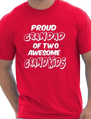 Stolzer Opa von 2 Enkeln Großeltern Neuheit Herren T-Shirt Größe S-XXL