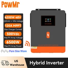 6200W 48V Solar Inverter Hybrid Pure Sine Wave 120A MPPT Solar Charge Controller