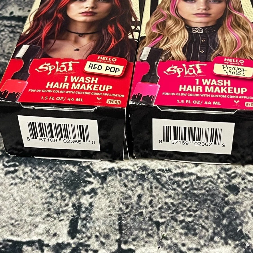 Beetlejuice SPLAT УФ зарево пирсинг розовый и красный поп волос макияж 1 каждый - Изображение 4 из 4