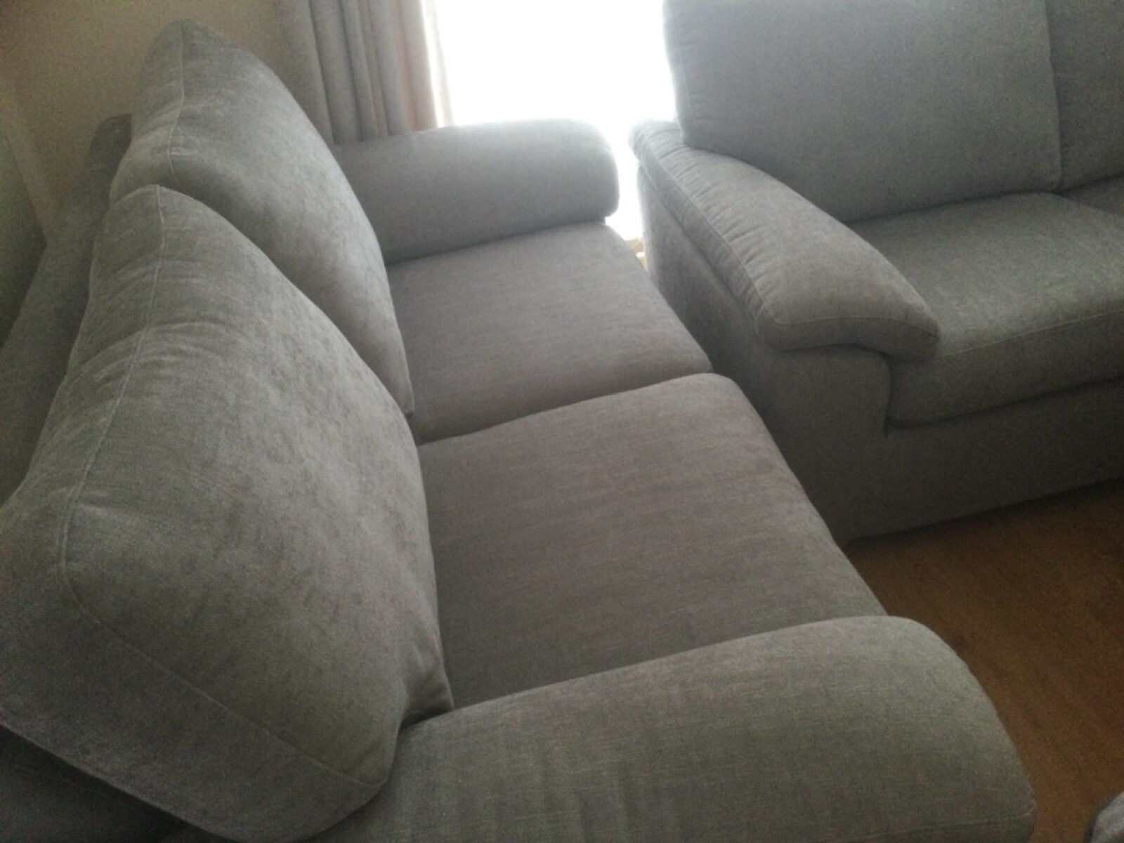 Two seater sofas. Grey. John Lewis eBay
