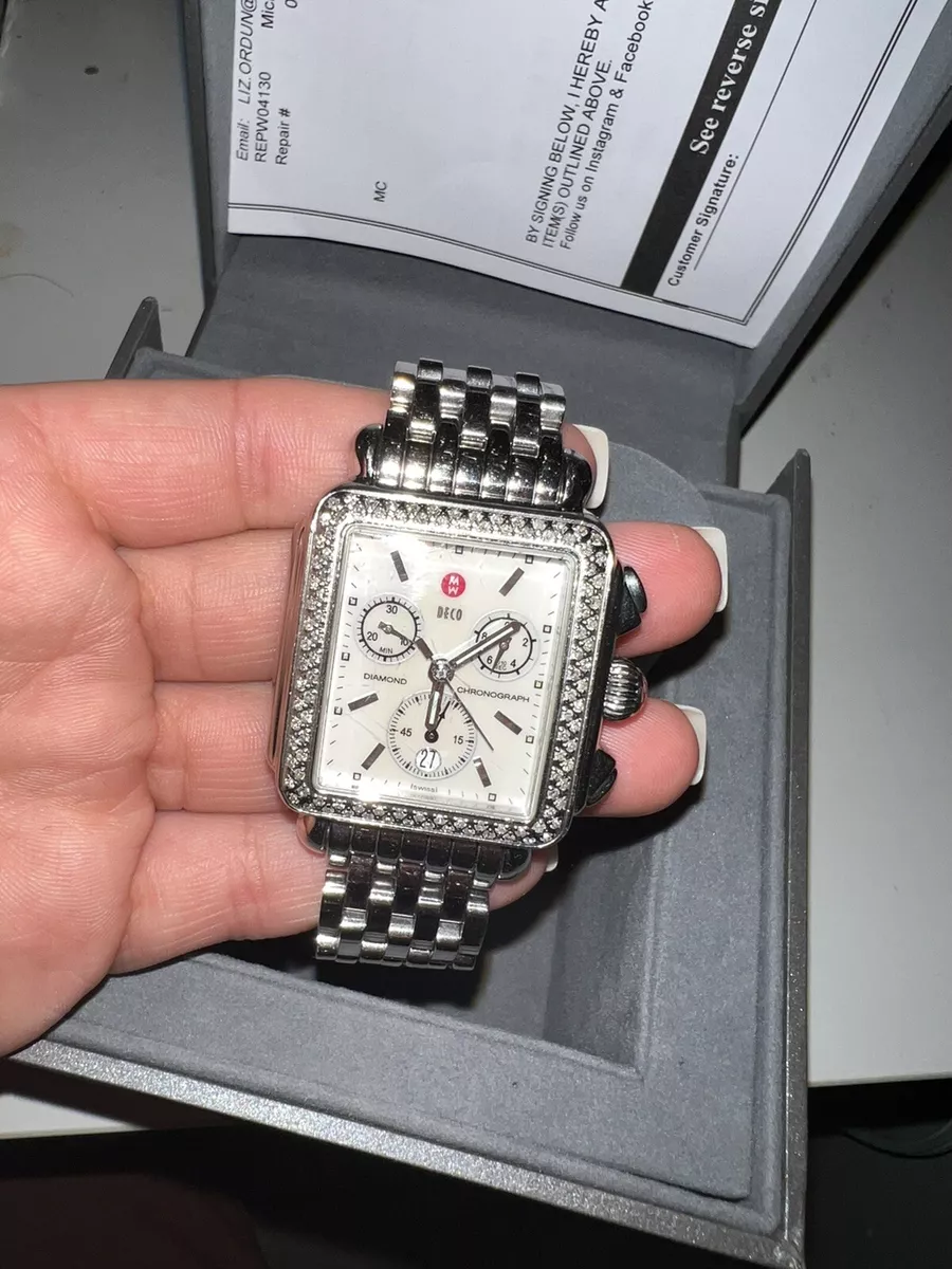 Michele silver best sale watch