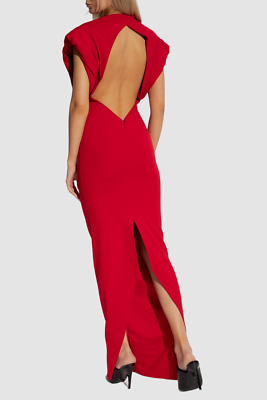 attico red dress THE ATTICO for FWRD Embroidered Edge Mini Dress in Red
