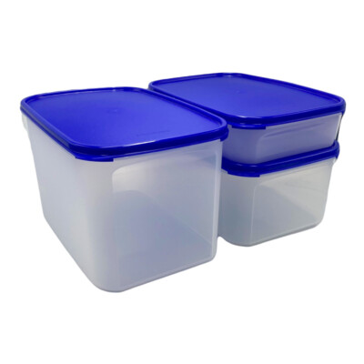 Tupperware Modular Mate Rectangle #1, #2, #3 Sapphire Blue Set