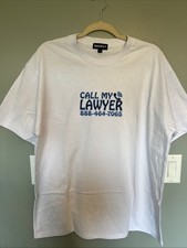 Men  s White XL Tshirt  Call My Lawyer  
