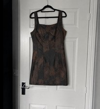 Nasty Gal Two Tone Faux Leather Dress Size 16 New With Tags