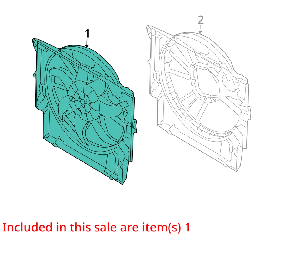 Radiator Fan Motor Fan Assembly 850 Watt Fits 12-16 BMW 328i 30763475 - Изображение 3 из 4