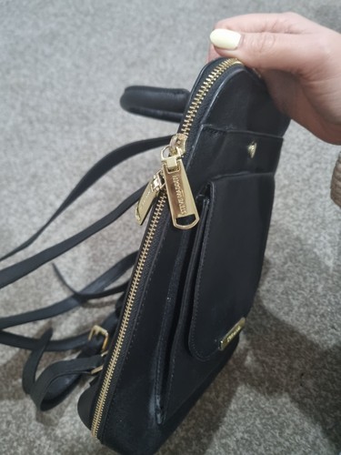 Steve Madden Black Faux Leather Backpack Handbag Satchel C15 - Picture 3 of 9