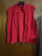 90 s Vintage Red Turtle Neck Zipper Vest. Free Shipping NY Jeans