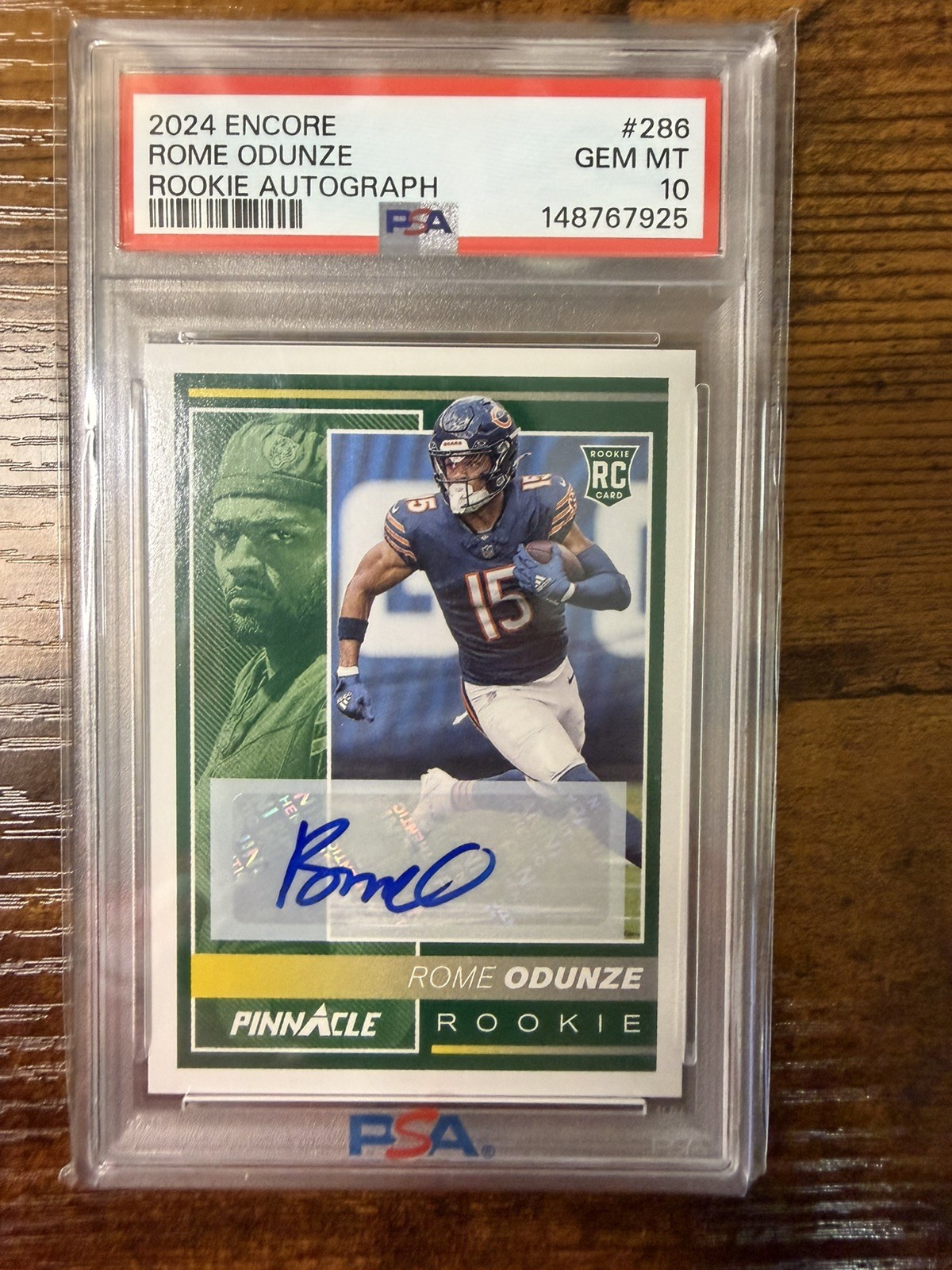 2024 Encore Rome Odunze Bears 2024 RC Rookie Auto /199 PSA 10
