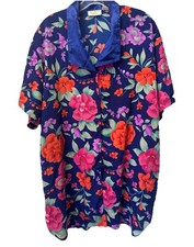 Victoria's Secret Vintage Blue Floral Women's M/L Button Front Nightgown Sleep