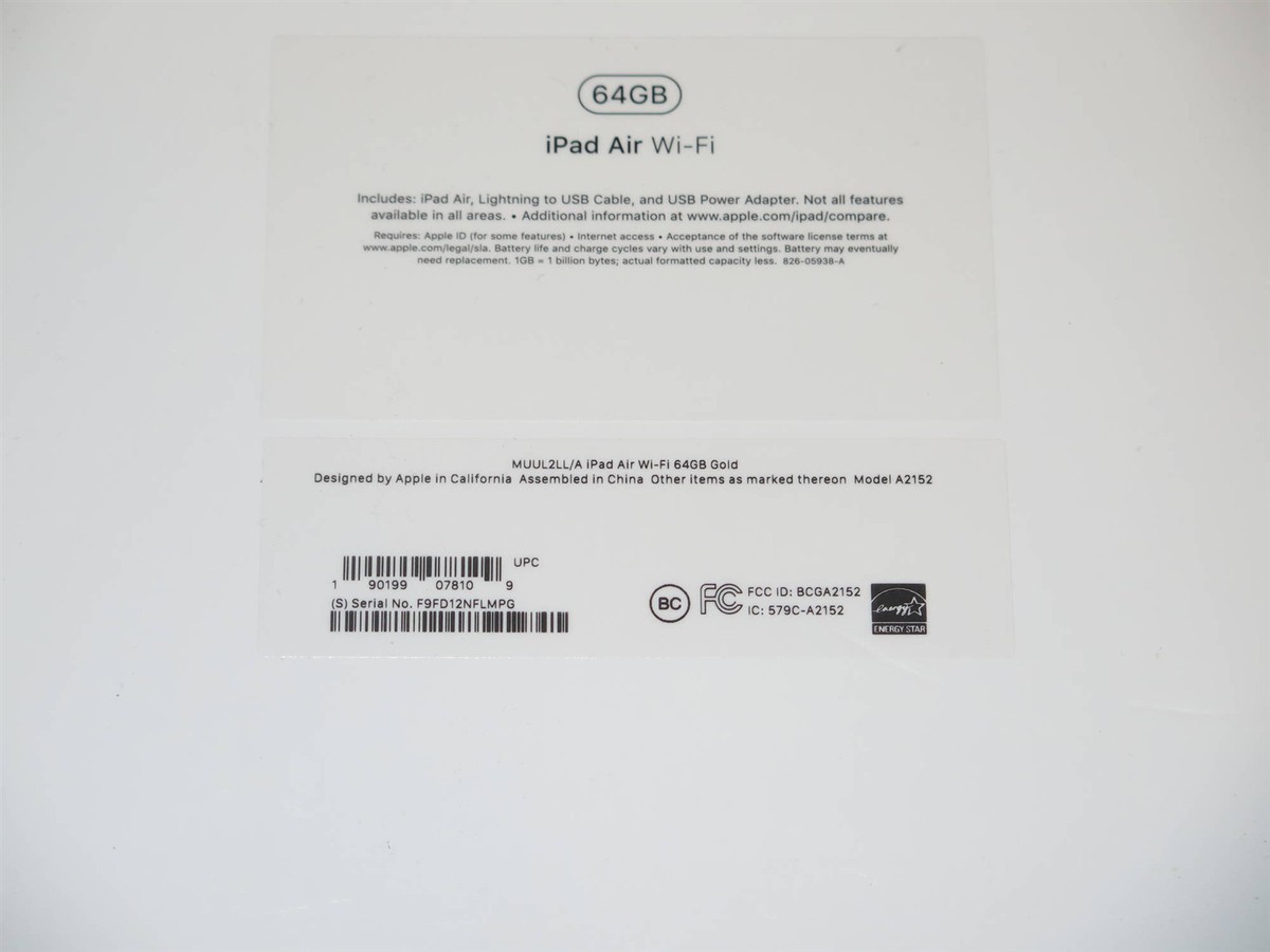 Apple iPad Air (3rd Generation) A2152 64 GB, Wi-Fi, 10.5 in - Gold