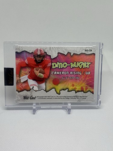 Cameron Rising 2023 Wild Card Football AD-CR Dino-Might Purple Wave 1/1 - Picture 2 of 2