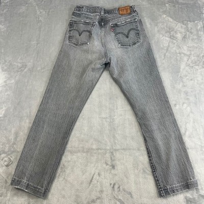 LEVI'S 501XX Jeans Women Size 29x32 ALTERED 27.5'' Inseam Grey Wash Straight Leg
