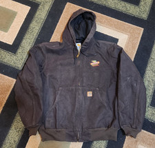 Vtg Carhartt J25 DKB Jacket Thermal Lined Dark Brown Duck Canvas Workwear Large